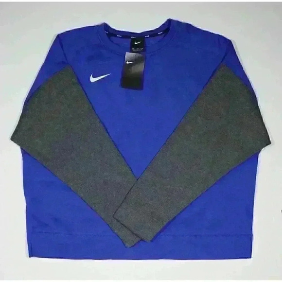 NEW! Nike Women's XXL Fleece Colorblock Over-Oversized Crew-Neck Sweatshirt - Picture 1 of 2